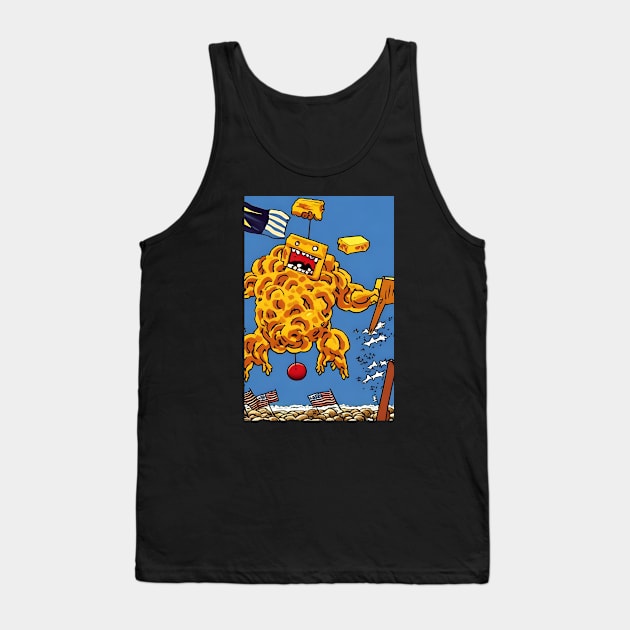 American Cheesy Meatball Monster Storms the Beach! Tank Top by Bee's Pickled Art